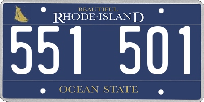 RI license plate 551501