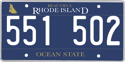 RI license plate 551502