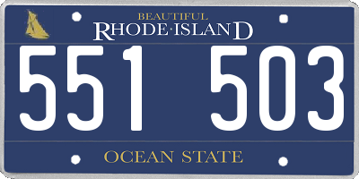 RI license plate 551503