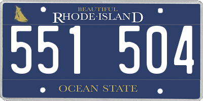 RI license plate 551504