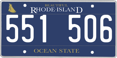 RI license plate 551506