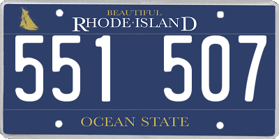 RI license plate 551507