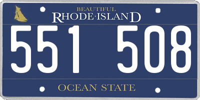 RI license plate 551508