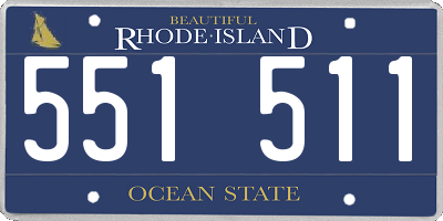 RI license plate 551511