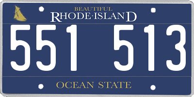RI license plate 551513