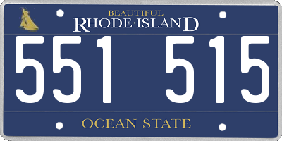RI license plate 551515