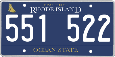 RI license plate 551522