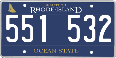RI license plate 551532