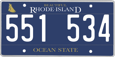 RI license plate 551534