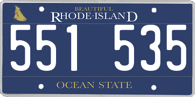 RI license plate 551535