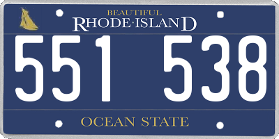 RI license plate 551538