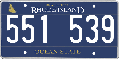 RI license plate 551539