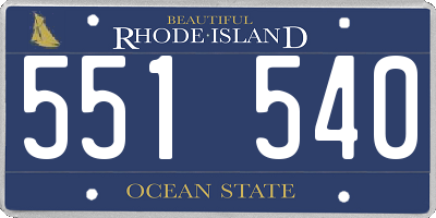 RI license plate 551540