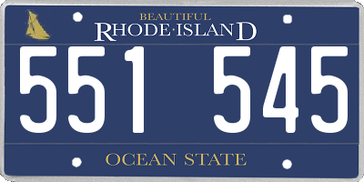 RI license plate 551545