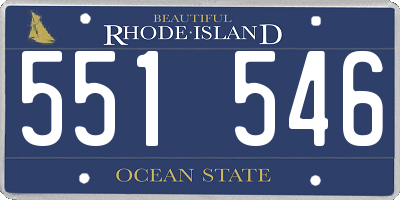 RI license plate 551546