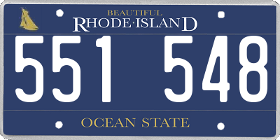 RI license plate 551548