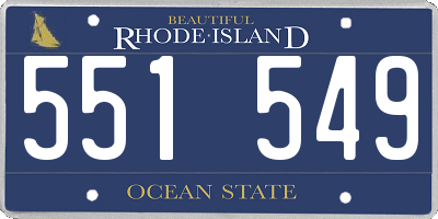 RI license plate 551549