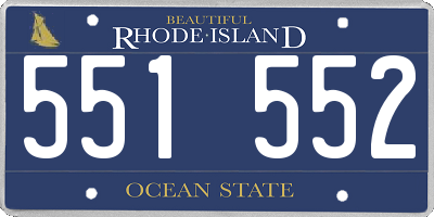 RI license plate 551552