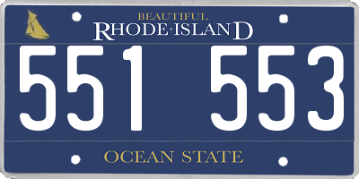 RI license plate 551553