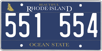 RI license plate 551554