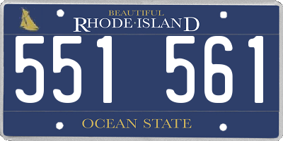 RI license plate 551561
