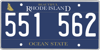 RI license plate 551562