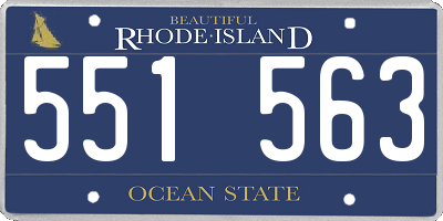 RI license plate 551563