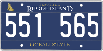 RI license plate 551565