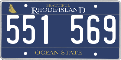 RI license plate 551569