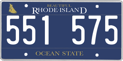 RI license plate 551575