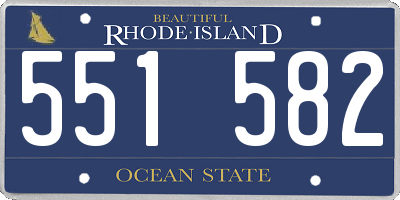 RI license plate 551582