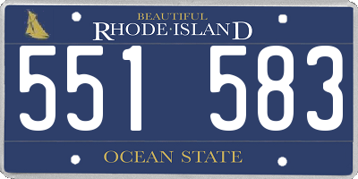 RI license plate 551583