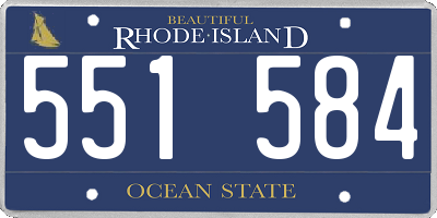RI license plate 551584