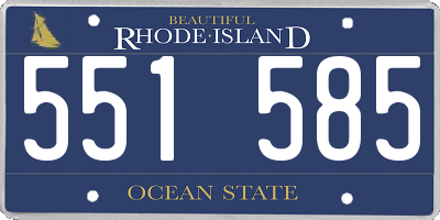 RI license plate 551585