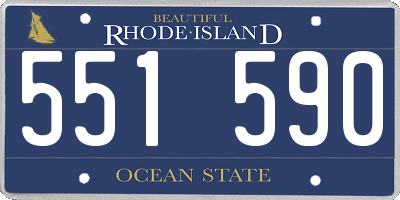RI license plate 551590