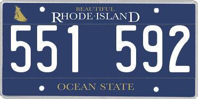 RI license plate 551592