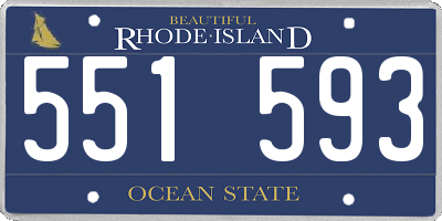 RI license plate 551593