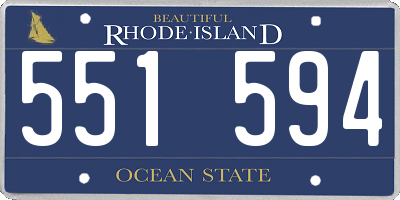 RI license plate 551594