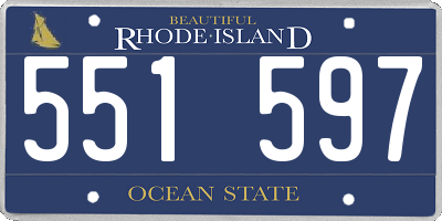 RI license plate 551597