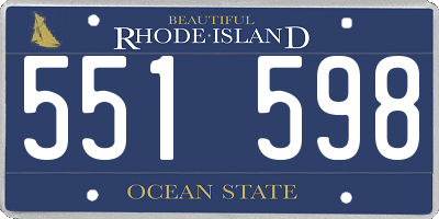 RI license plate 551598