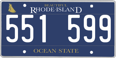 RI license plate 551599