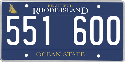 RI license plate 551600