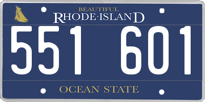 RI license plate 551601