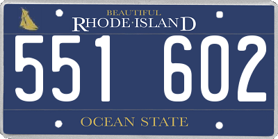 RI license plate 551602