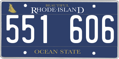 RI license plate 551606