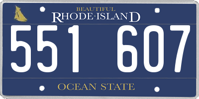 RI license plate 551607