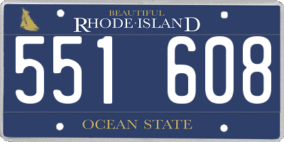RI license plate 551608