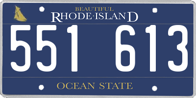RI license plate 551613