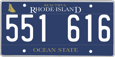 RI license plate 551616