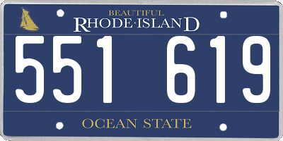 RI license plate 551619